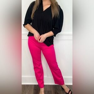 Stylish Straight Leg Pants in Hot Pink
